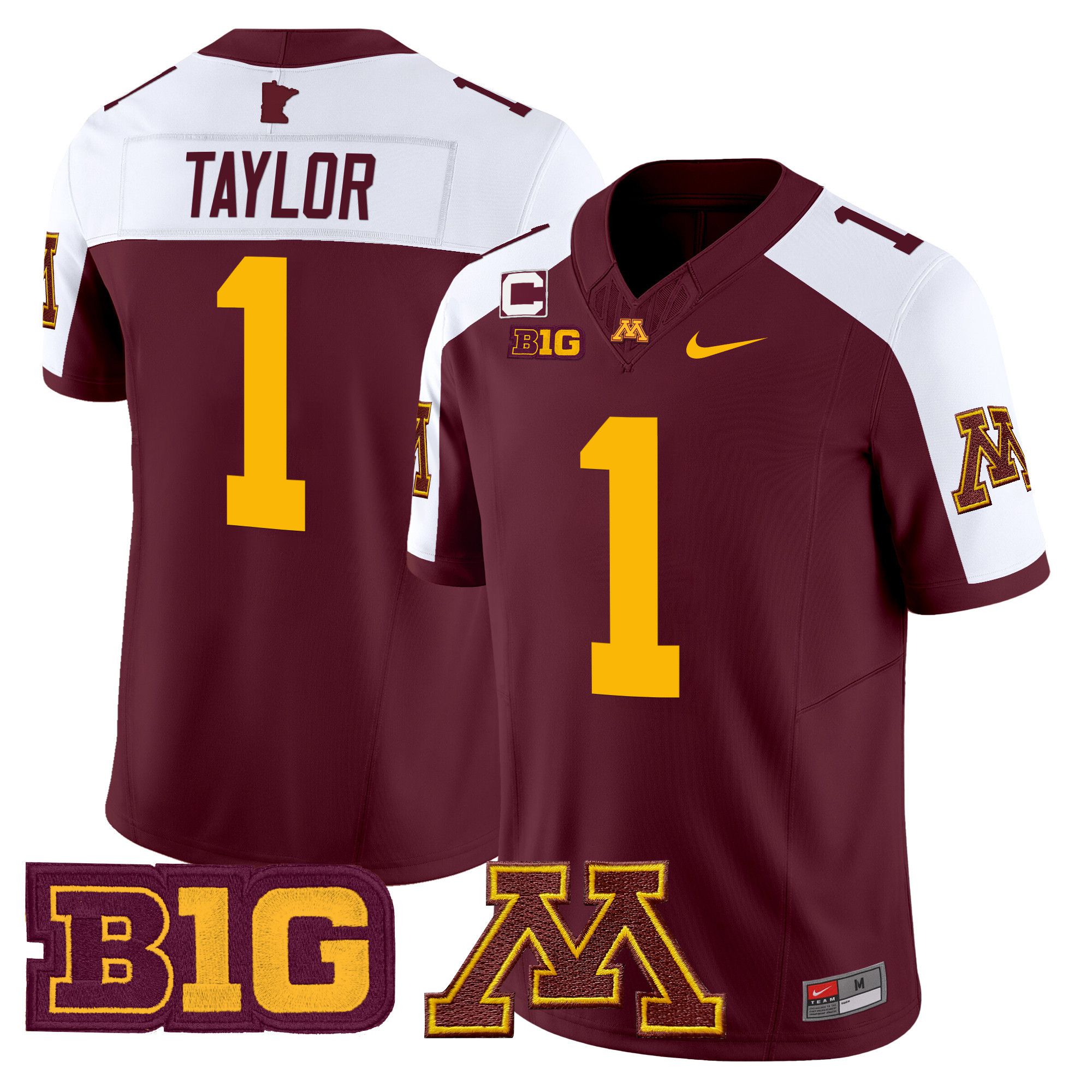 Men Minnesota Golden Gophers #1 Taylor Red Nike 2024 Vapor Limited NCAA Jersey